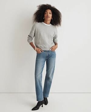 Madewell Raglan Sweatshirt hthr gym class grey M NWT